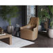 Carmine Cognac Leather Swivel Lounge Chair, Swivel